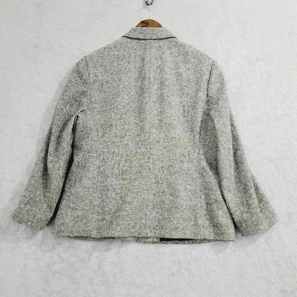 Vtg Lands End Women's 12P Wool Blend Gray Blazer Work Career 10PT - Picture 2 of 7